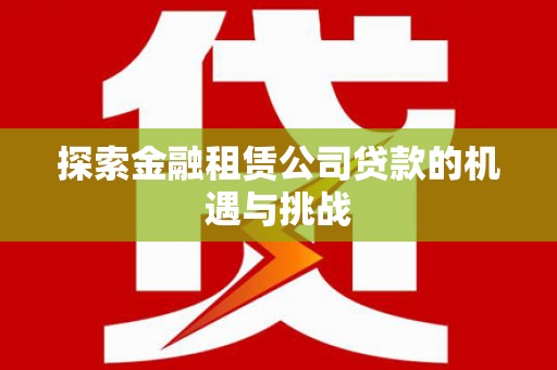 云和探索金融租赁公司贷款的机遇与挑战