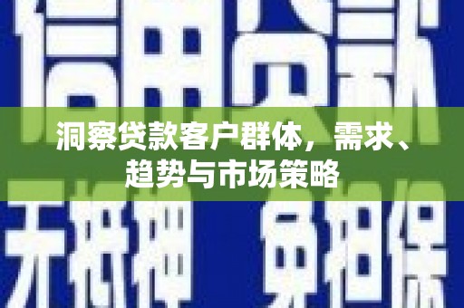 云和洞察贷款客户群体，需求、趋势与市场策略