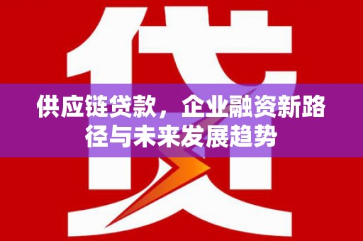云和供应链贷款，企业融资新路径与未来发展趋势