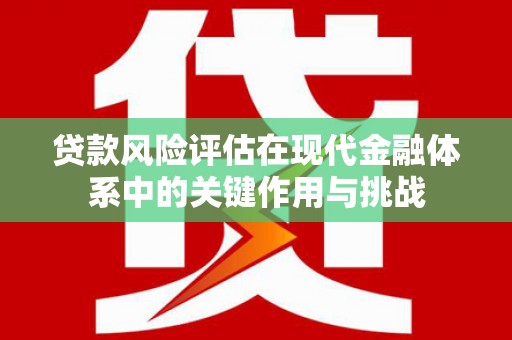 云和贷款风险评估在现代金融体系中的关键作用与挑战