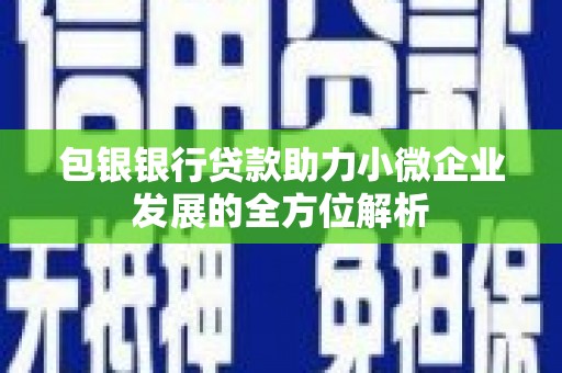 云和包银银行贷款助力小微企业发展的全方位解析