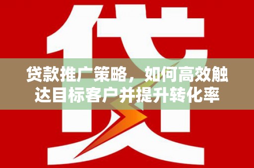 云和贷款推广策略，如何高效触达目标客户并提升转化率