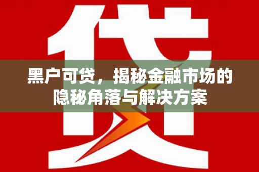 云和黑户可贷，揭秘金融市场的隐秘角落与解决方案