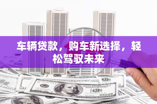 云和车辆贷款，购车新选择，轻松驾驭未来