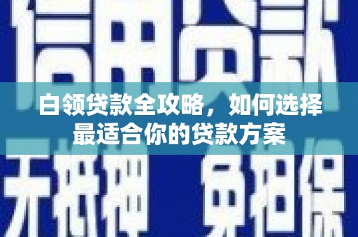 云和白领贷款全攻略，如何选择最适合你的贷款方案