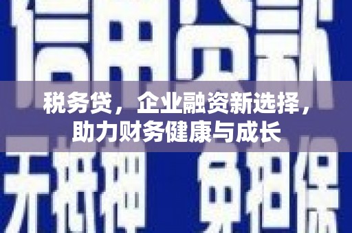 云和税务贷，企业融资新选择，助力财务健康与成长